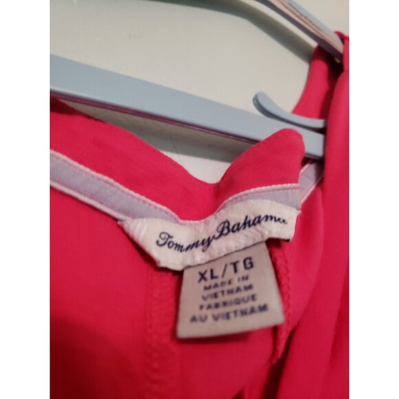 Tommy Bahama Women XL Shirt Dress Hot Pink Barbiecore Grommet Spring Summer - Picture 5 of 6